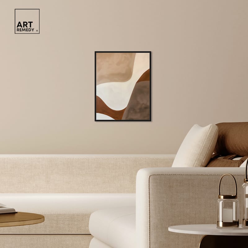 Art Remedy Dream Away Framed Abstract Shapes 1 Piece Canvas Wall Art