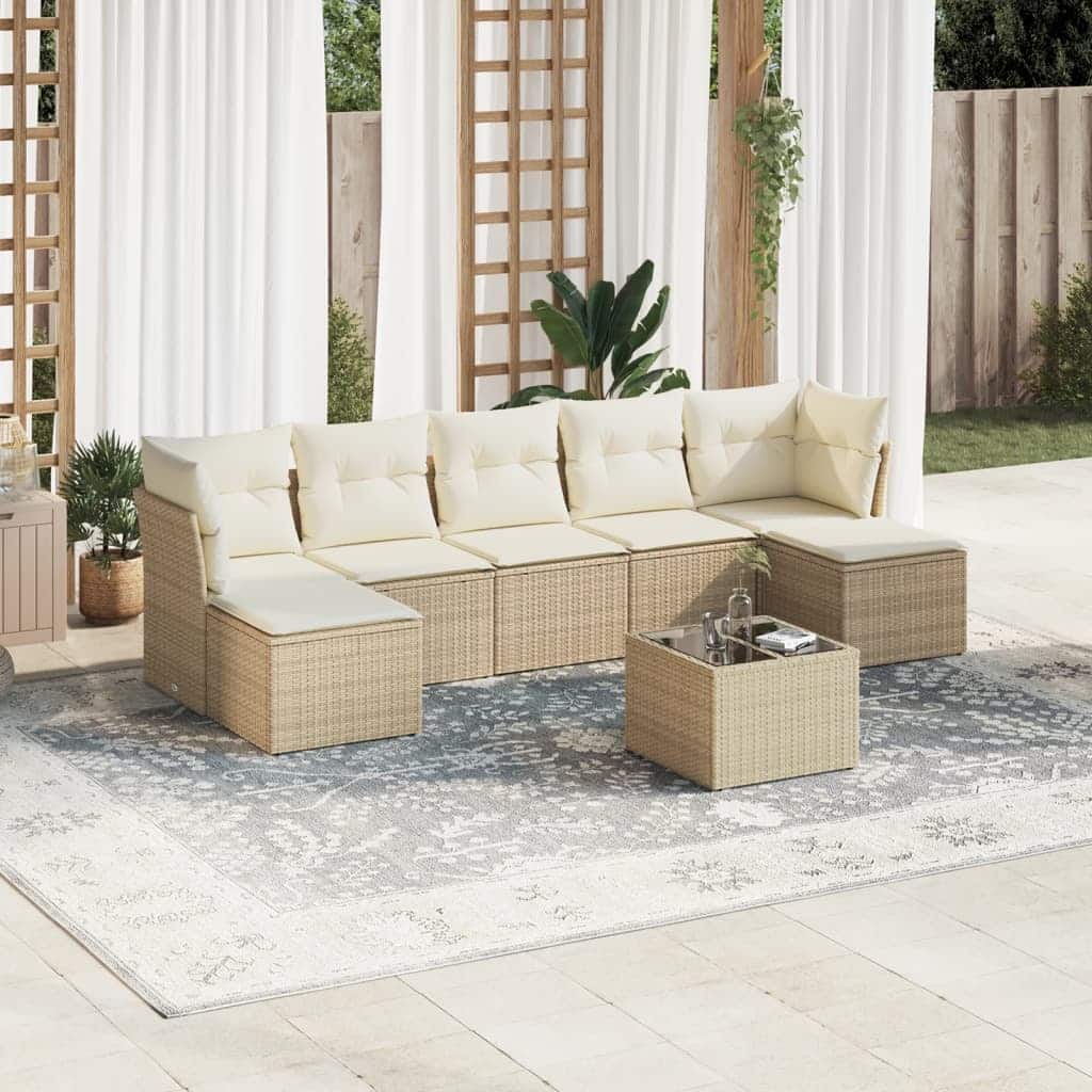 vidaXL Garden Sofa Set Beige - 21.7 x 21.7 x 14.6