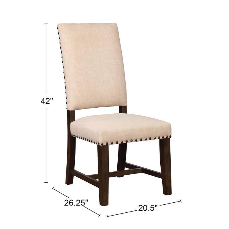 Set of 2 Fabric Dining Chairs in Smokey Black and Beige