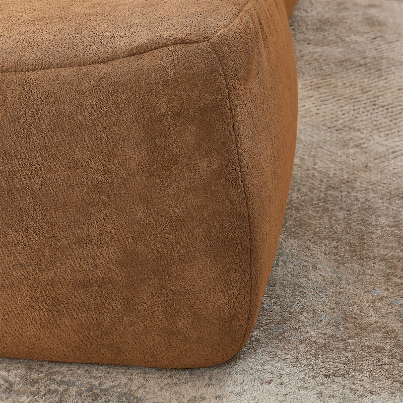 Chenille Bean Bag Chair with Ottoman Waist Pillow and Large Memory Foam Lounger for Adults