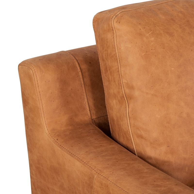 Poly & Bark Sorrento 35" Lounge Chair - Full Grain Genuine Italian Leather
