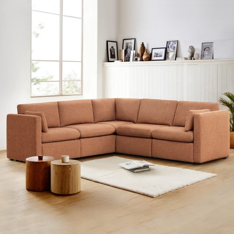 Spruce & Spring Mia Oversized Modular Sectional Fabric Sofa Set