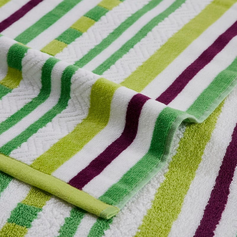 Superior 100% Cotton Stitch Stripe Textured Oversized Beach Towel (Set of 2)