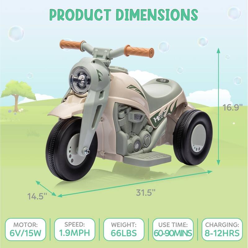 Kids Electric Motorcycle with Bubble Function