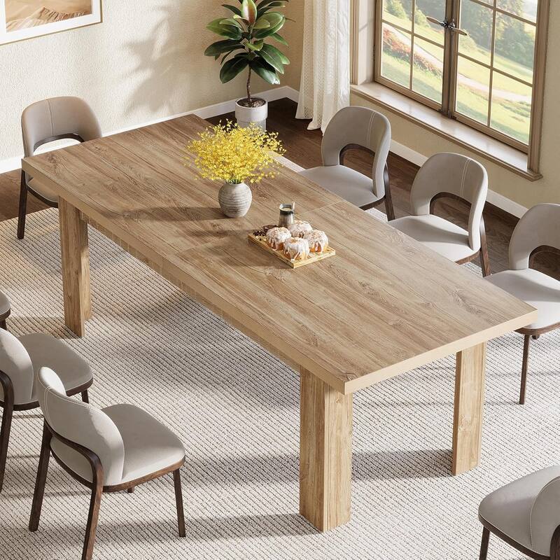 79" Dining Table for 6-8 People, Farmhouse Extra Long Kitchen Table