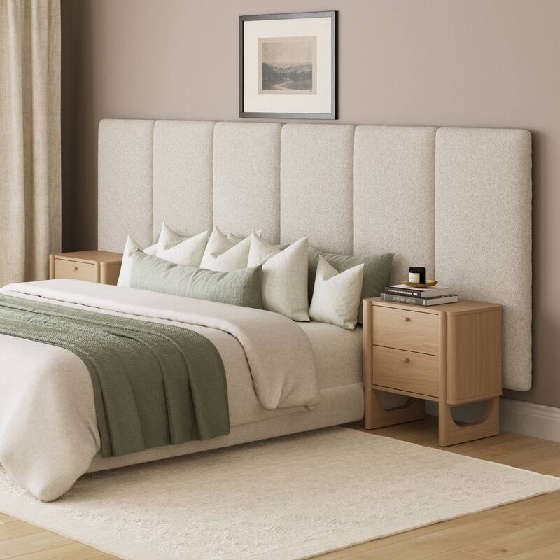 Marissa Boucle Wall Mounted Upholstered Headboard - Oversized - King