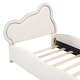 preview thumbnail 35 of 52, Velvet Platform Bed with Bear-Shaped Headboard,with Bed-End Storage Pocket