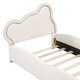 preview thumbnail 7 of 57, Velvet Upholstered Platform Bed with Bear Shaped Headboard and Pocket