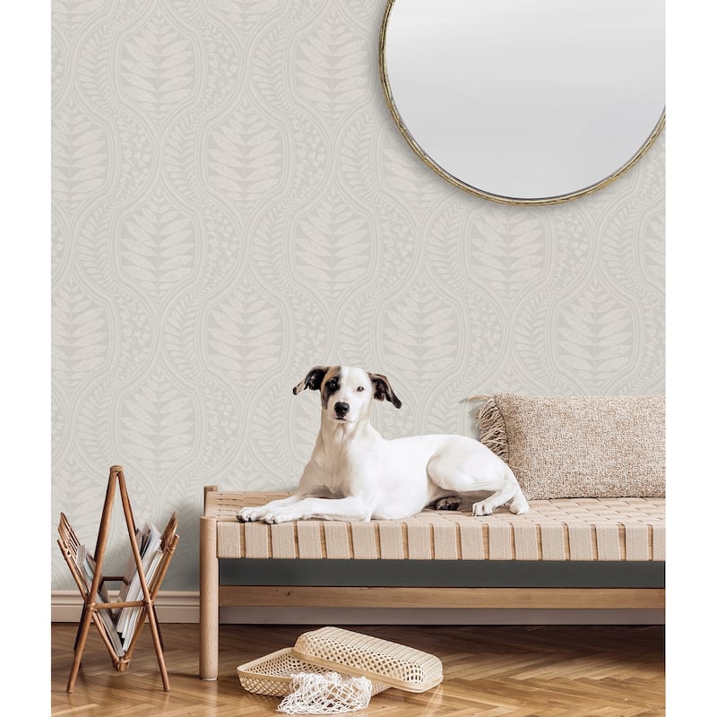 Scott Living Foliate Grey Peel and Stick Wallpaper