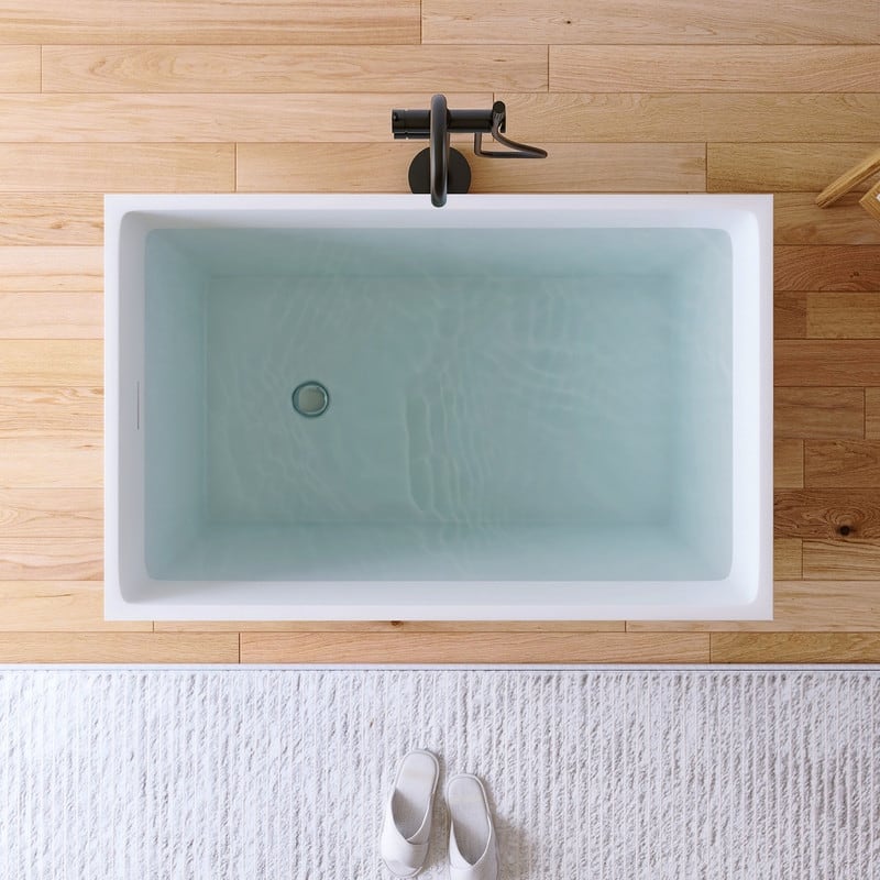 MEDUNJESS 43'' Acrylic Freestanding Bathtub Soaking Tubs