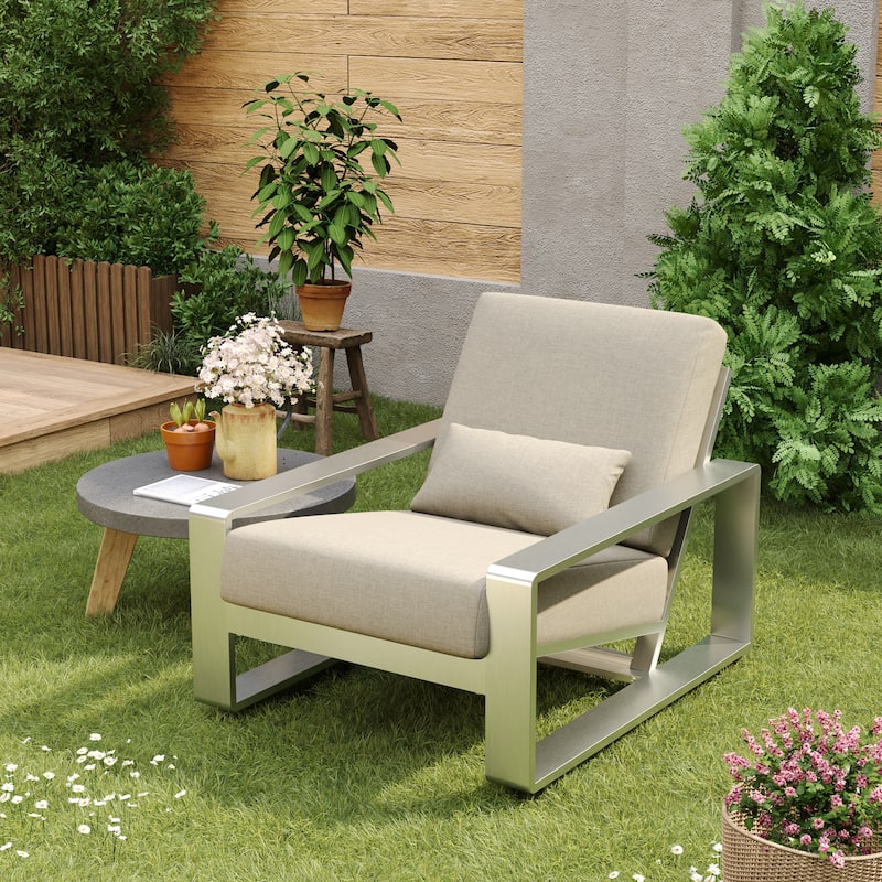 Christopher Knight Home - Milo Modern Outdoor/Indoor Aluminum Leisure Chair with Ergonomic Design