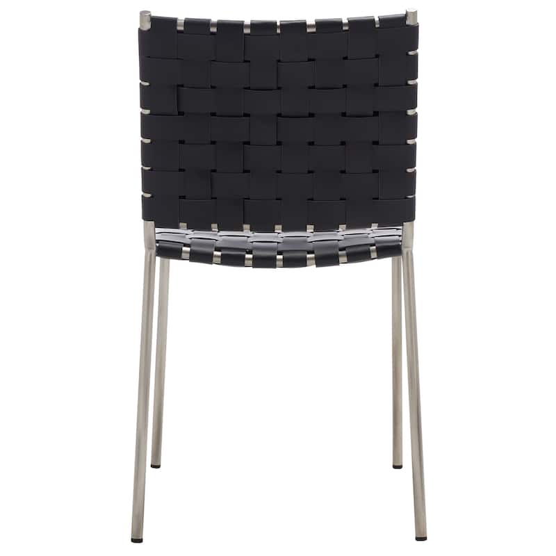 SAFAVIEH Marvel Woven Leather Dining Chair (Set of 2) - 17" W x 20.5" L x 33.8" H - 17"Wx21"Dx34"H