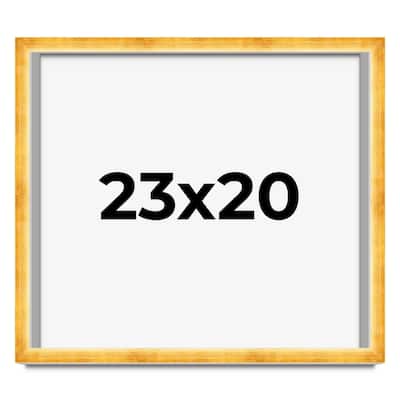 23x20 Shadow Box Frame Gold | 1.625 Inches Deep Real Wood Traditional