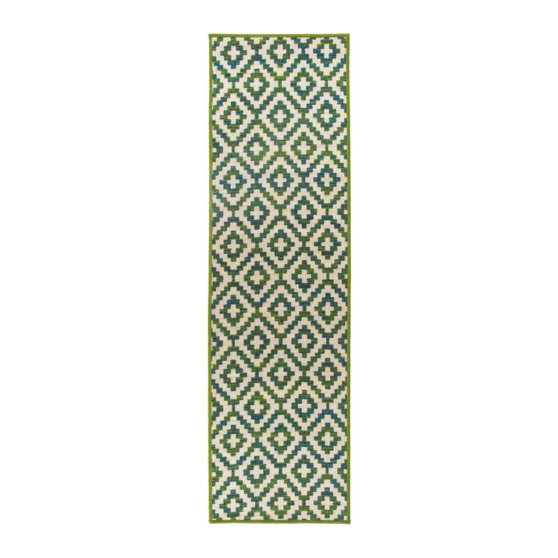 Contemporary Geometric Trellis Indoor/Outdoor Area Rug