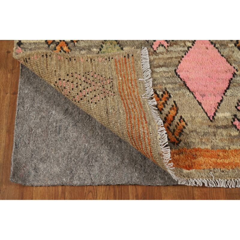 Geometric Moroccan Square Area Rug Hand-Knotted Wool Carpet - 5'9" x 6'4"