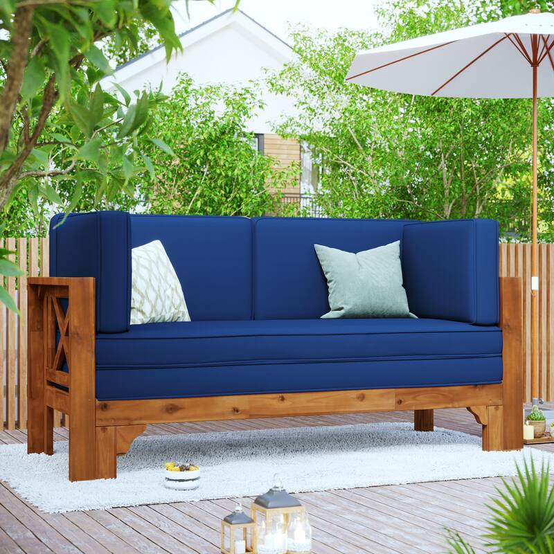 Outdoor Patio Extendable Wooden Sofa Set Sectional Furniture Set with