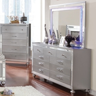 Derc Contemporary 2-piece 7-Drawer Dresser and Mirror Set by Furniture of America