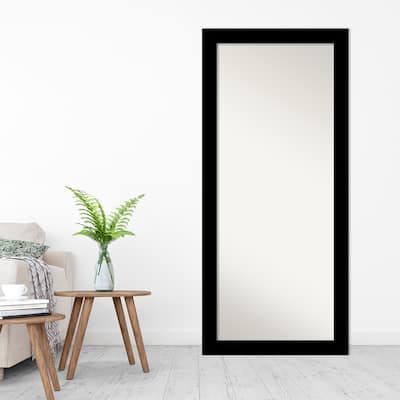 Basic Non-Beveled Wood Framed Full-Length Floor Leaner Mirror - Glass Size 24x60