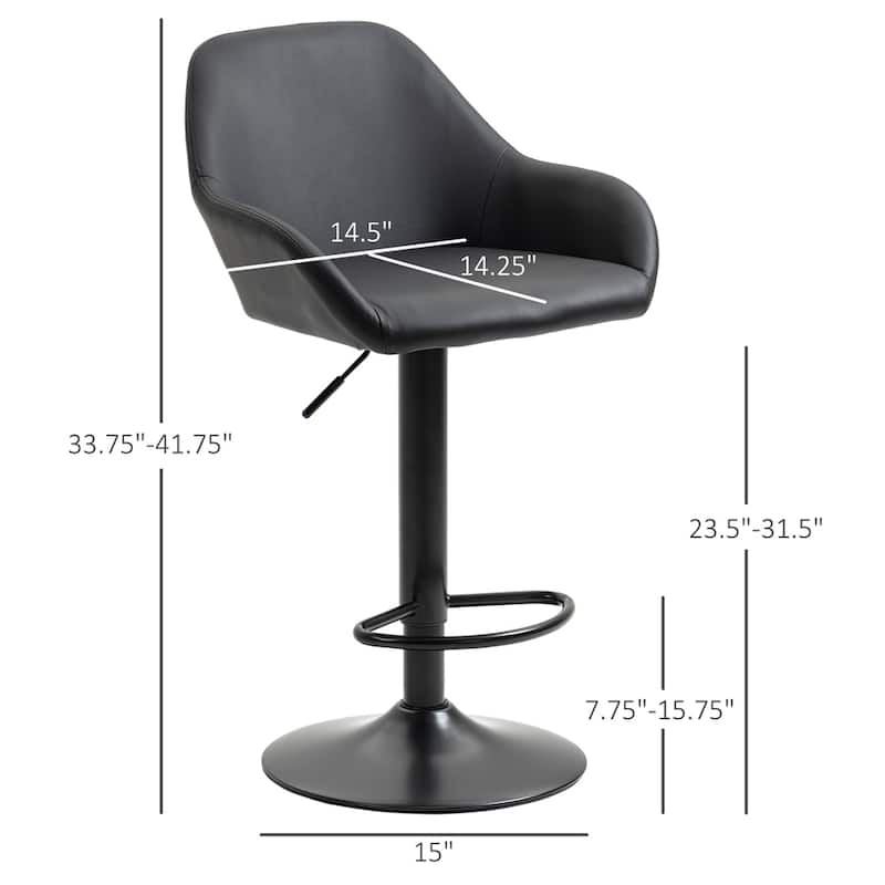 Adjustable Bar Stools,Swivel Counter Height Barstools,Set of 2
