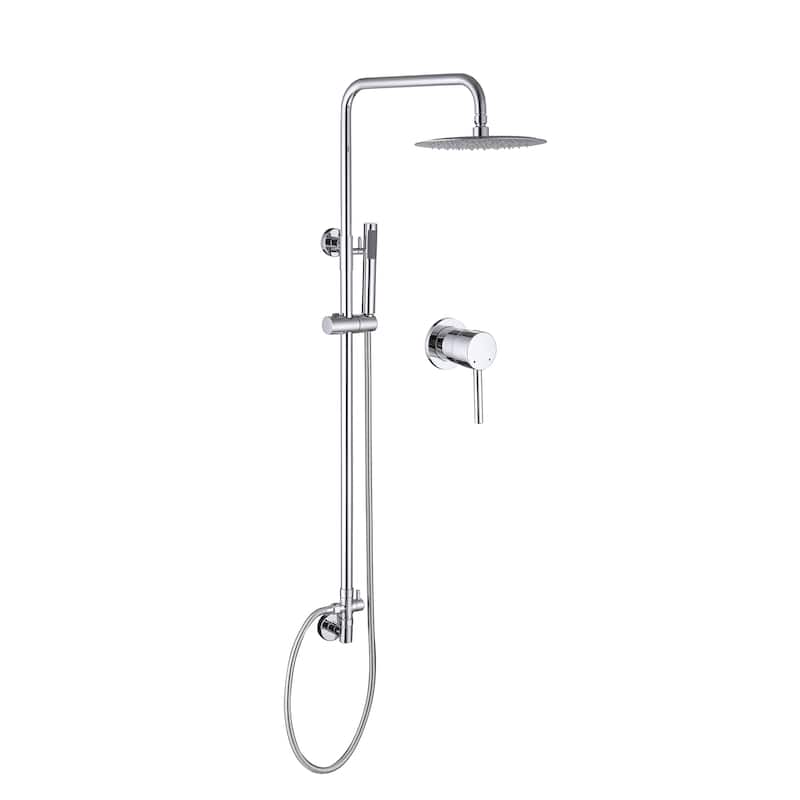 Rbrohant Wall Mounted Exposed Rain Combo Set, Shower System with 10" Showerhead and Handheld Showerhead