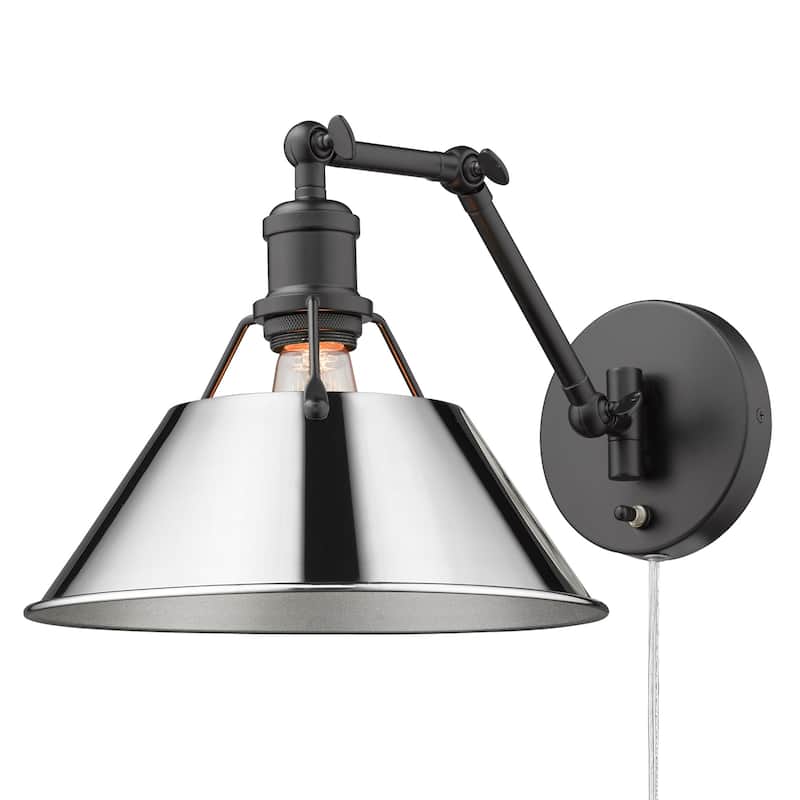 Orwell 1-Light Articulating Wall Sconce - Matte Black & Chrome