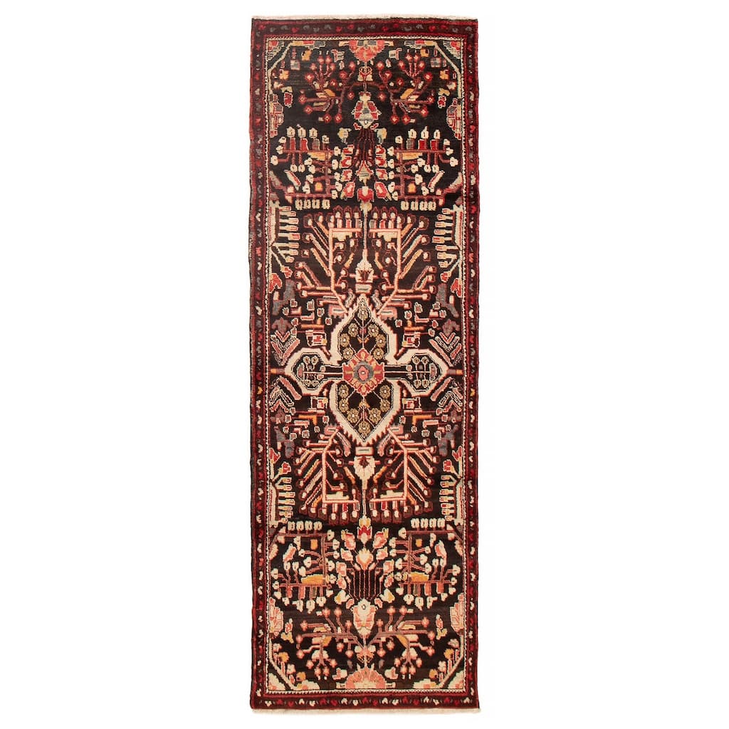 ECARPETGALLERY Hand-knotted Andelz Black Wool Rug - 2'9 x 8'6