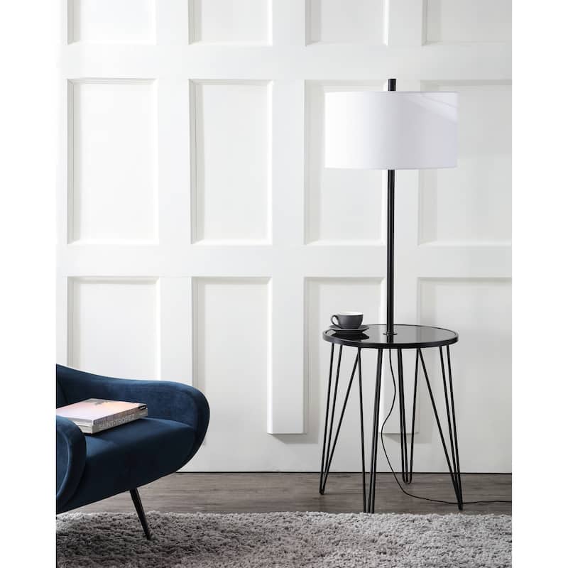 SAFAVIEH Lighting 58-inch Ciro Side Table Floor Lamp - 19" x 19" x 58"
