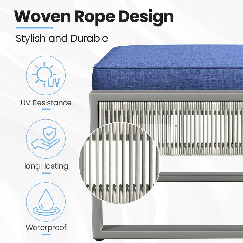 All-Weather Wicker Outdoor Ottomans PE Rattan Ottomans