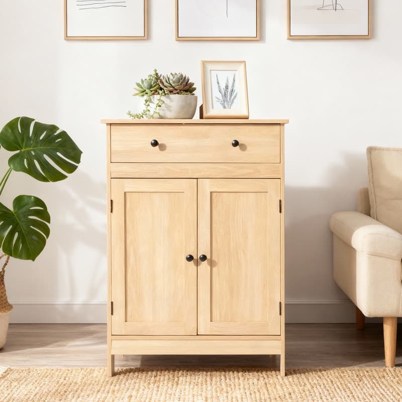 Bathroom Storage Cabinet with 2 Doors and 1 Drawer