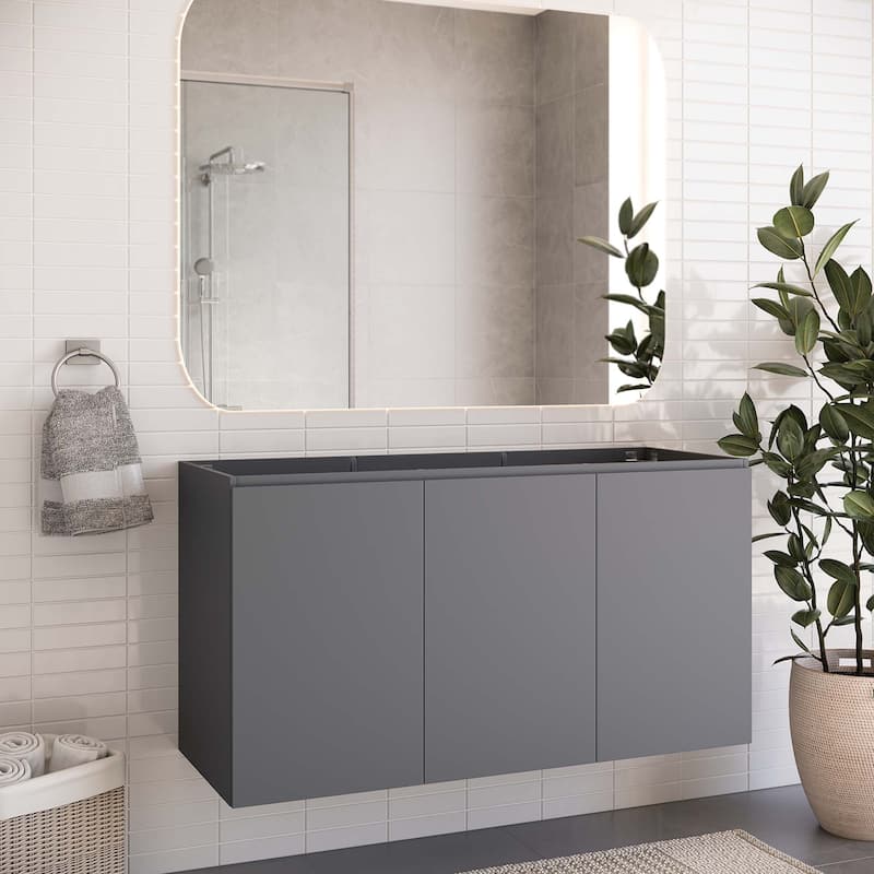 Bryn 48" Wall-Mount Bathroom Vanity (Sink Basin Not Included) - Gray