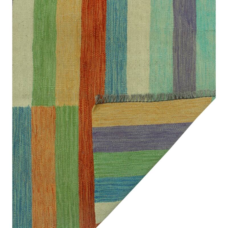 Hand-Woven Winchester Kilim Knightsbridge Rust/Ivory Rug - 4'1" x 5'11"