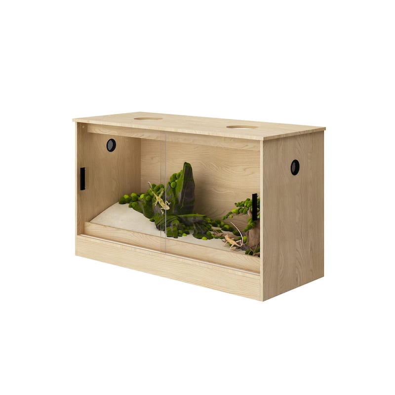 Glass Terrarium Tank with Ventilation Reptile & Amphibian Enclosure Hamster Cage Bunny Hideout Small Animals