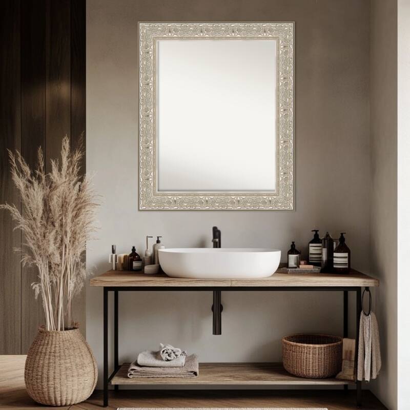 Luxe Non-Beveled Framed Bathroom Vanity Wall Mirror