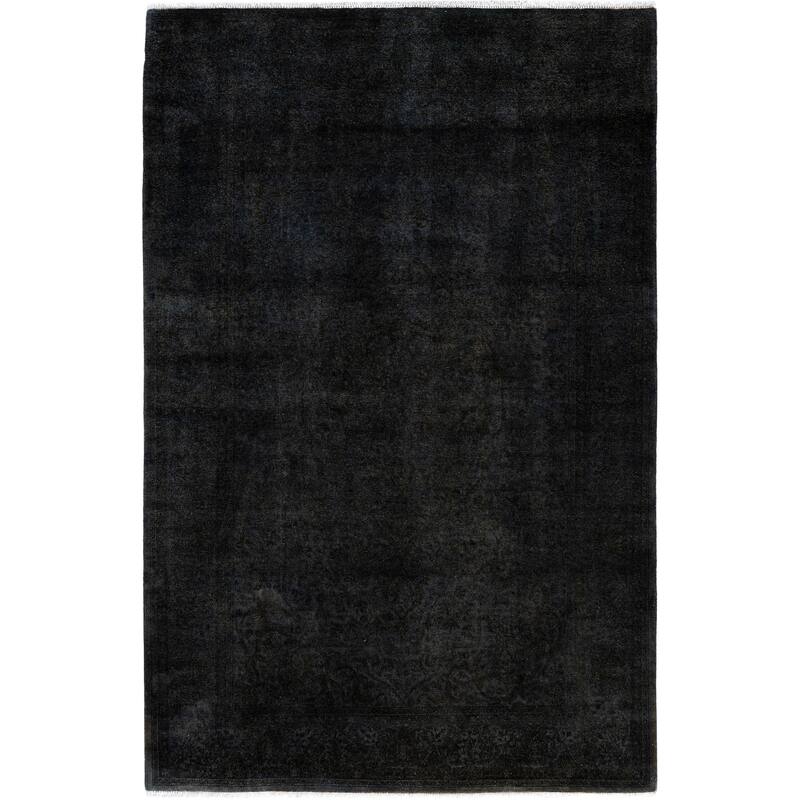 Overdyed One-of-a-Kind Hand-Knotted Area Rug - Black - 4' 9" x 7' 2"
