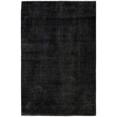 Overdyed One-of-a-Kind Hand-Knotted Area Rug - Black - 4' 9" x 7' 2"