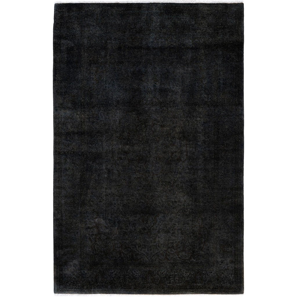 Overdyed One-of-a-Kind Hand-Knotted Area Rug - Black - 4' 9" x 7' 2"