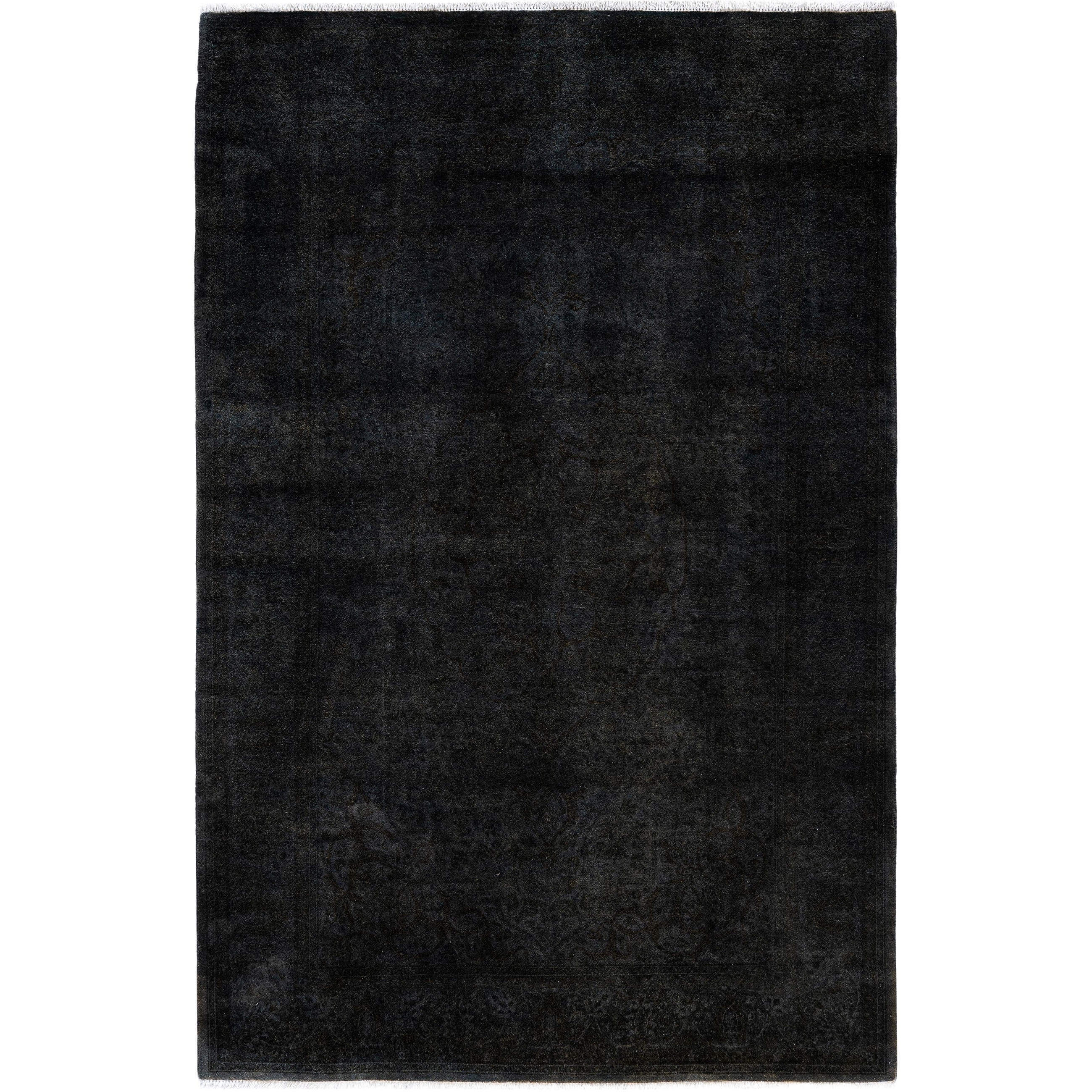 Overdyed One-of-a-Kind Hand-Knotted Area Rug - Black - 4' 9" x 7' 2"