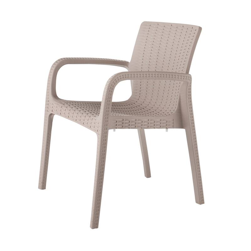 Koppla Resin Stackable All-Weather Dining Armchair, Set of 2