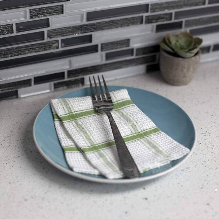 Home Basics 4 Piece Stainless Steel Dinner Forks Set, Textured Handles, Silver