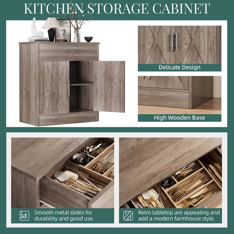 Futzca Sideboard Buffet Cabinet, Kitchen Storage Cabinet