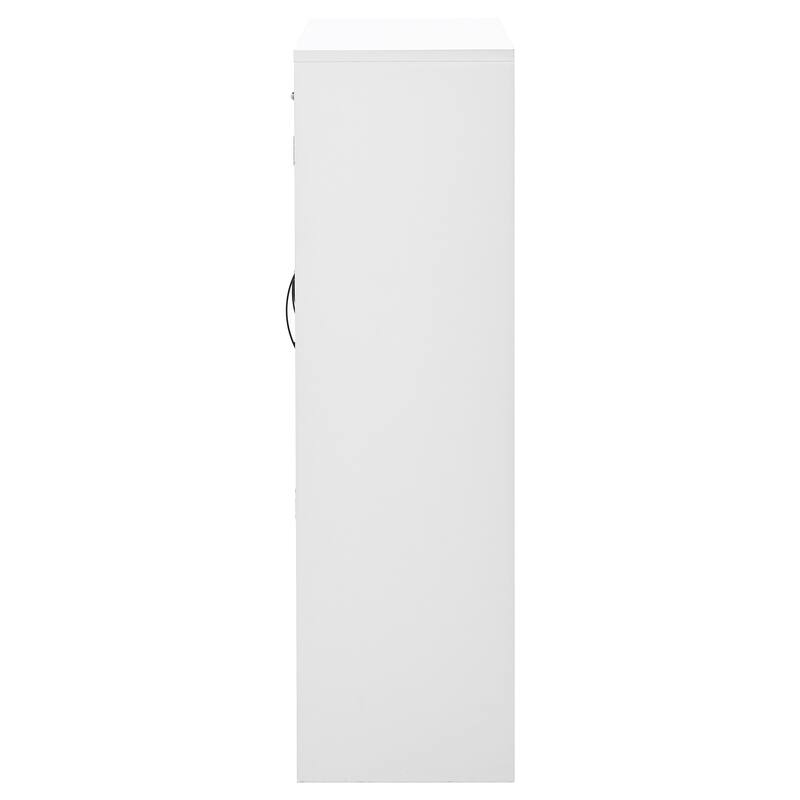 Shoe Cabinet with Doors, Modern Shoe Storage Cabinet with Adjustable Shelves, Wood Free Standing Shoe Storage for Entryway