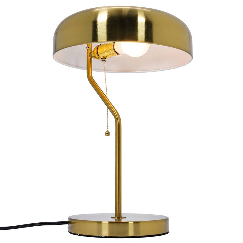 Bianca Gold and White Modern Pull Chain Table Lamp