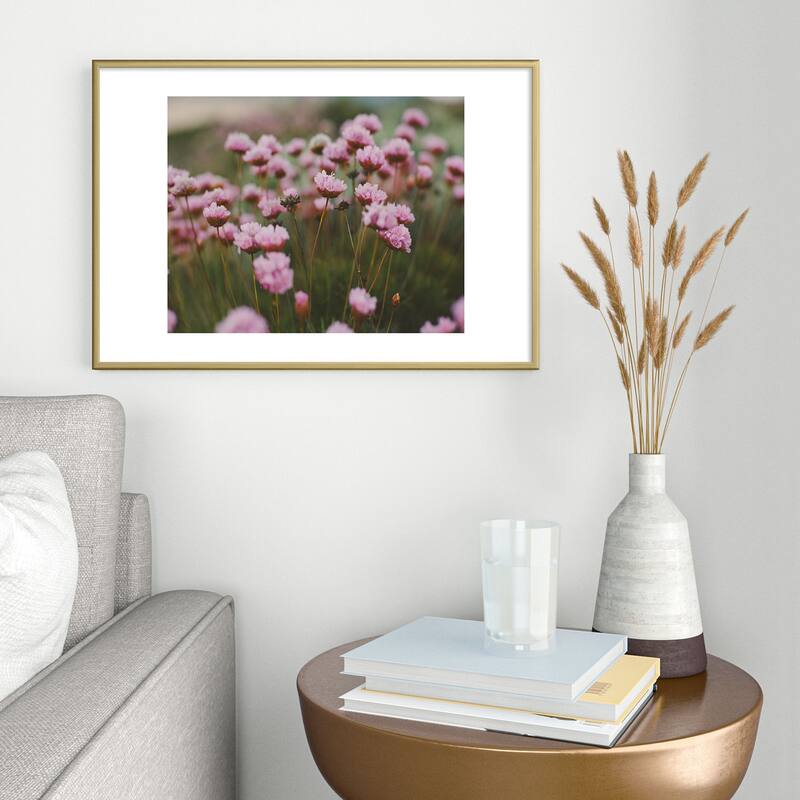 Hello Twiggs Pale Pink Flowers Metal Framed Art Print Bed Bath