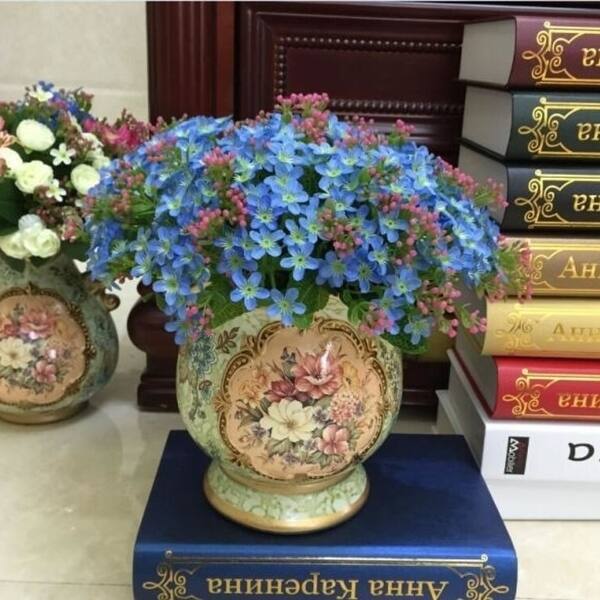 UK/_ 1 BOUQUET 72 HEADS ARTIFICIAL FAUX SILK FLOWERS HOME WEDDING PARTY DECOR SMA