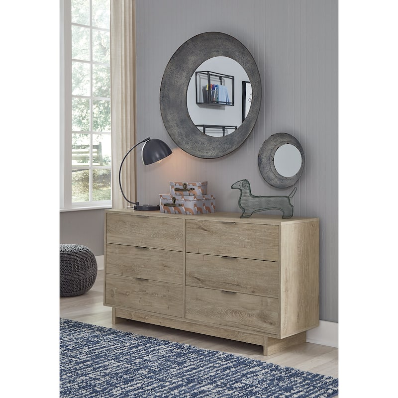 Signature Design by Ashley Oliah Brown Woodgrain Dresser - Natural Brown - 6-drawer