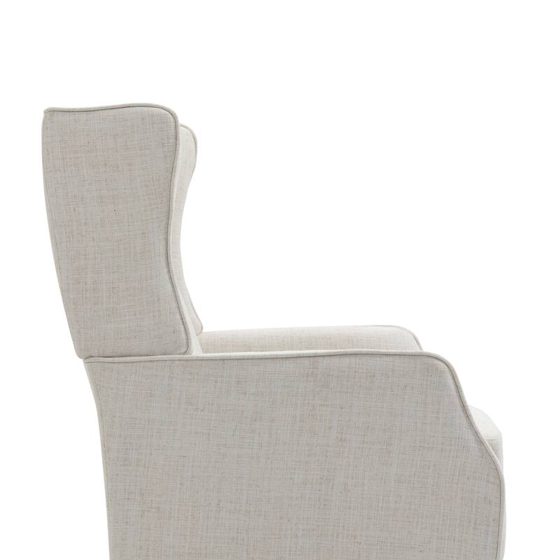 Cotton Linen Accent Chair with Wood Legs