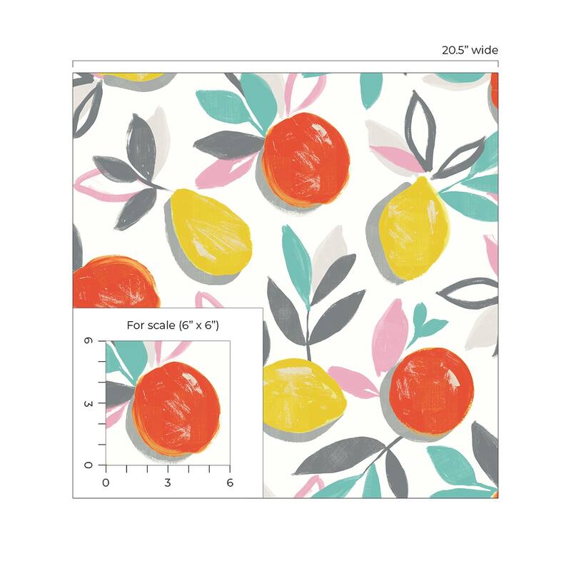 NextWall Fruit Toss Peel and Stick Wallpaper