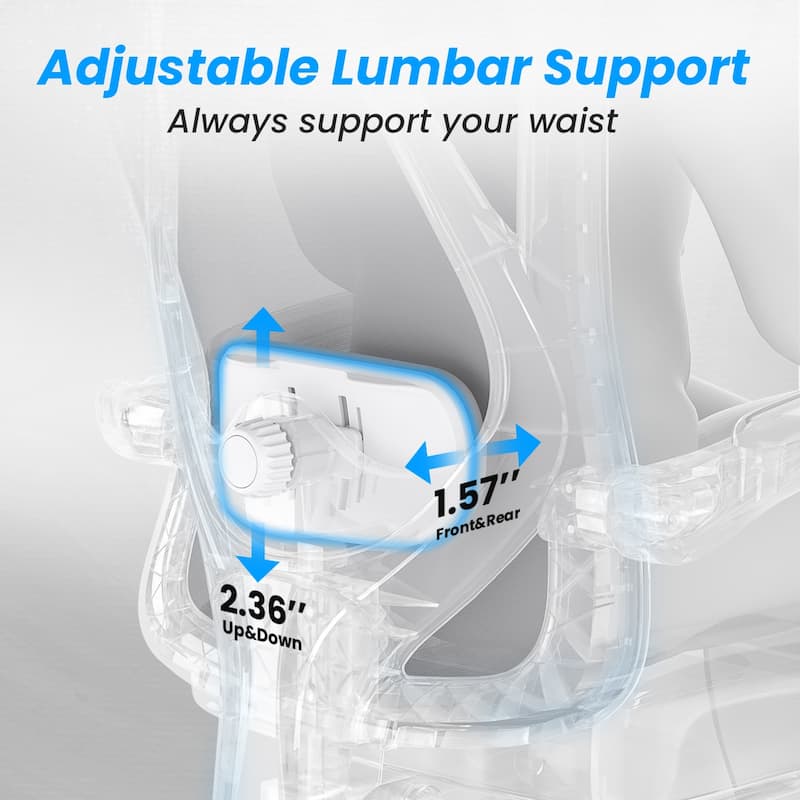 Ergonomic Office Chair with Footrest, Office Desk Chair with Headrest, High Back Computer Chair with Adjustable Lumbar Support