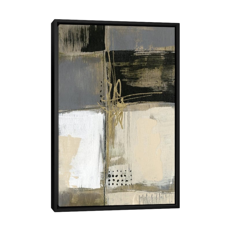 iCanvas "Neutral Divisions III" by Jennifer Goldberger Framed - Black - 40x26