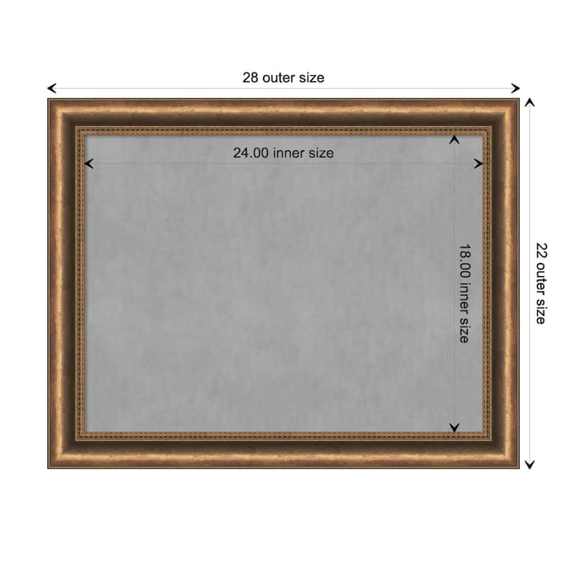 Amanti Art Manhattan Bronze Narrow Framed Magnetic Board - Board Size 24x18